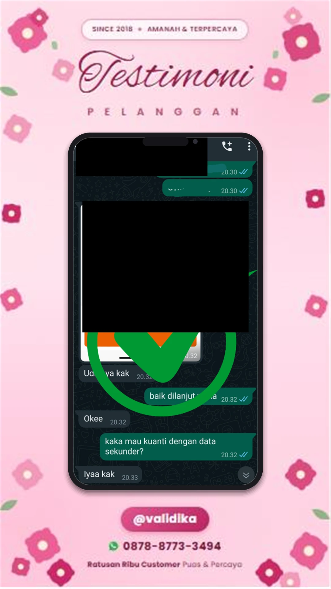 Bukti testimoni pelanggan
