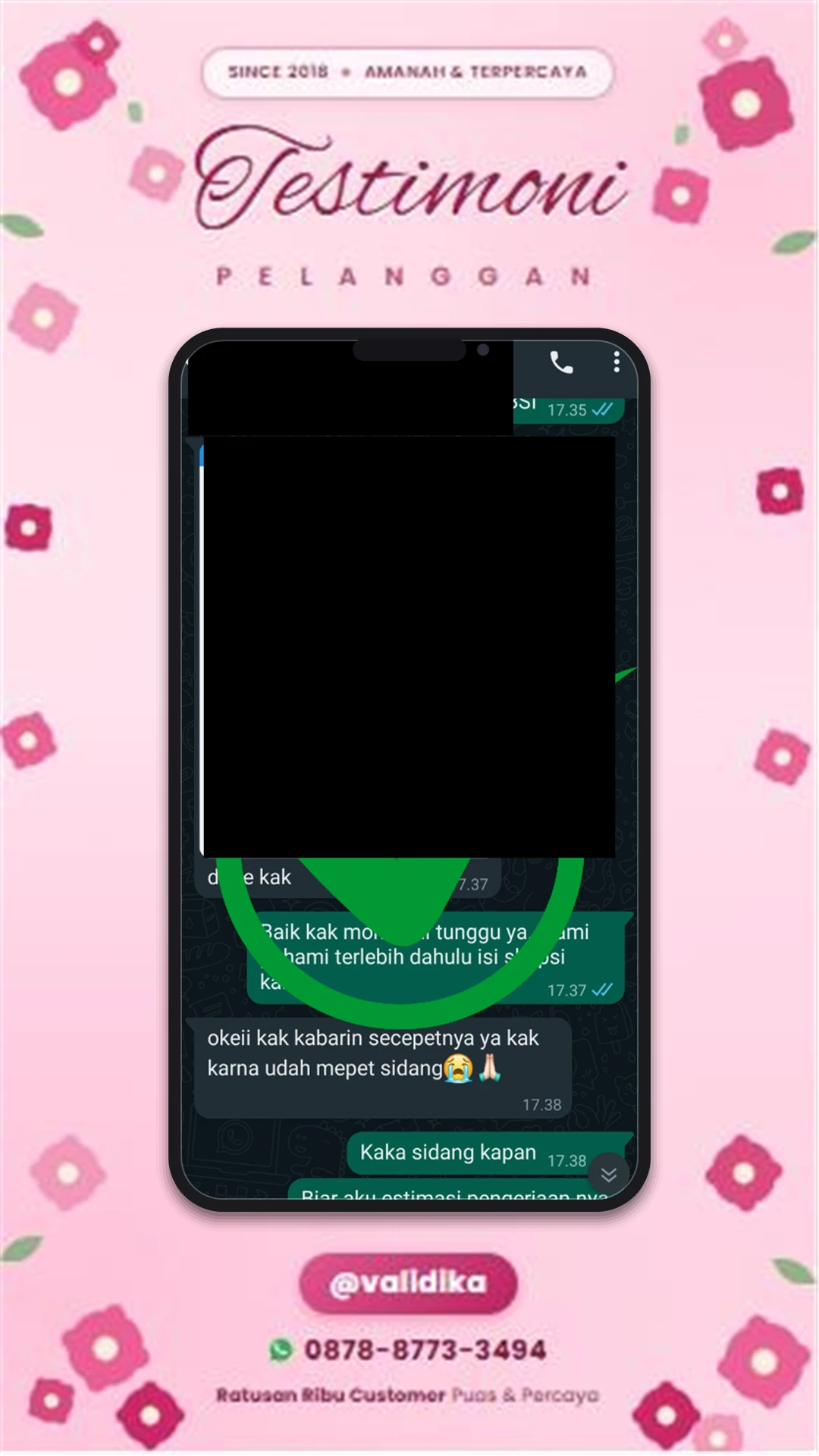 Bukti testimoni pelanggan
