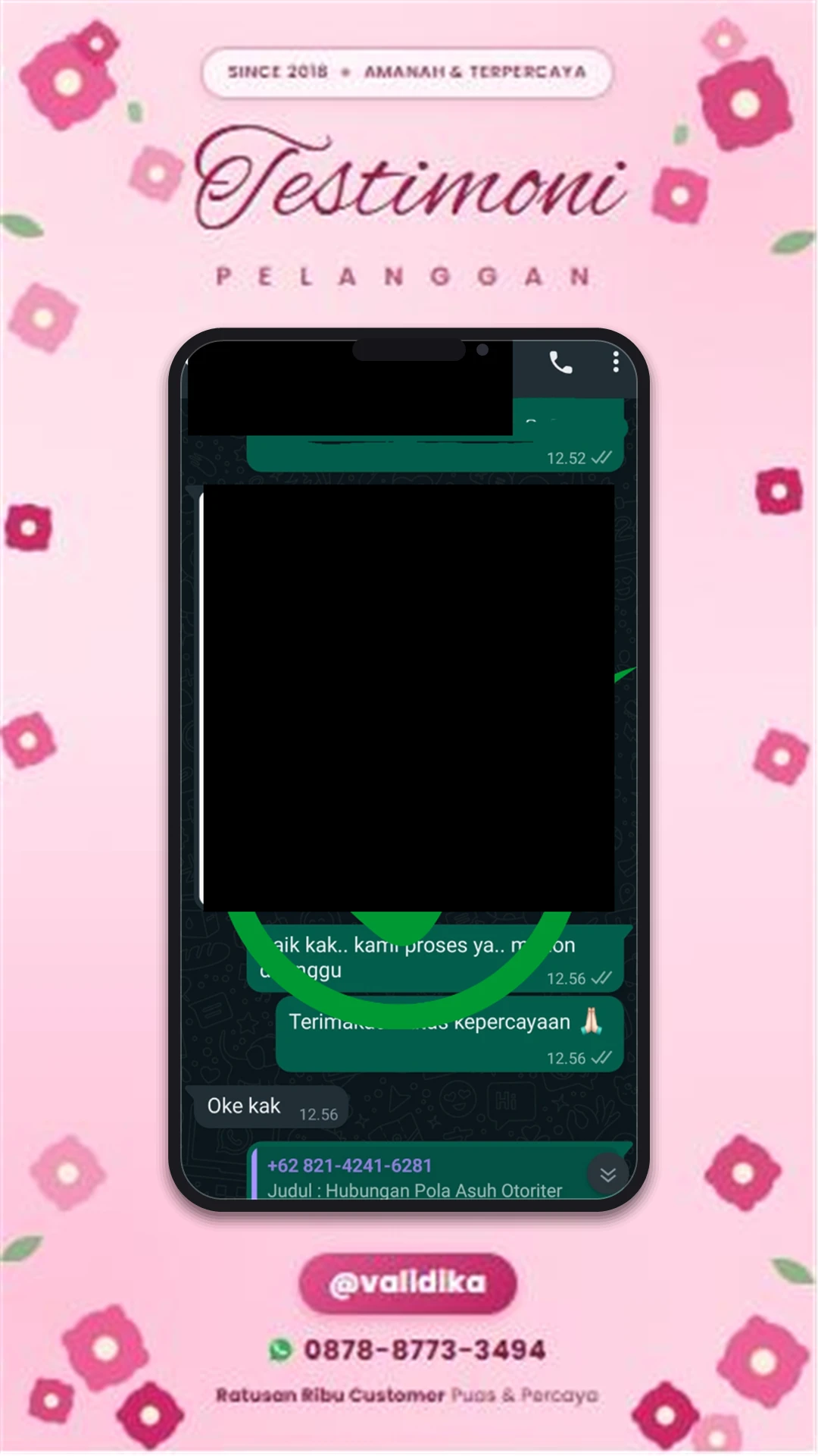 Bukti testimoni pelanggan