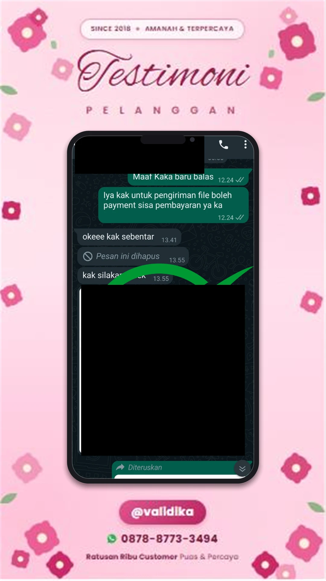 Bukti testimoni pelanggan