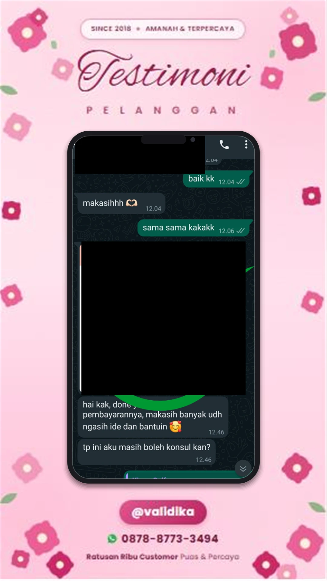 Bukti testimoni pelanggan