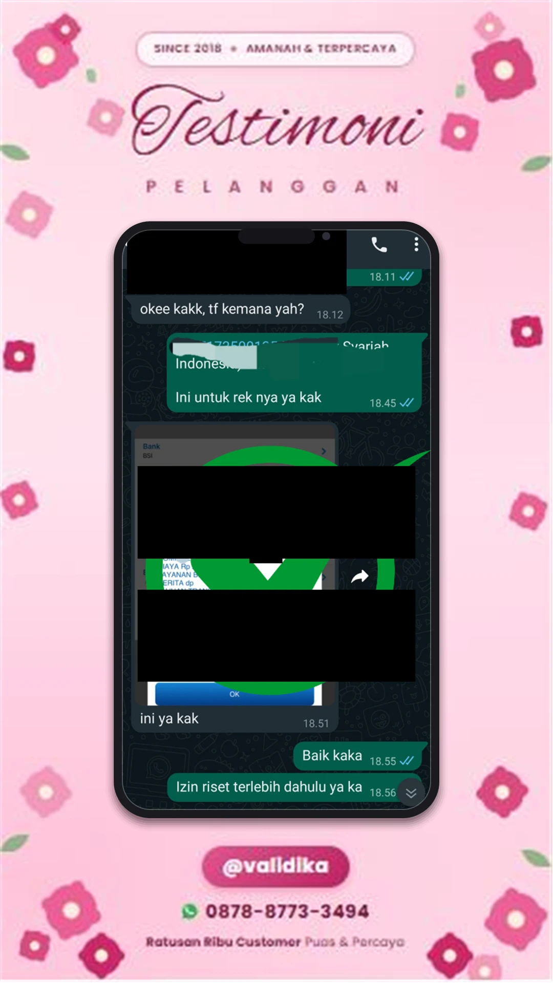 Bukti testimoni pelanggan