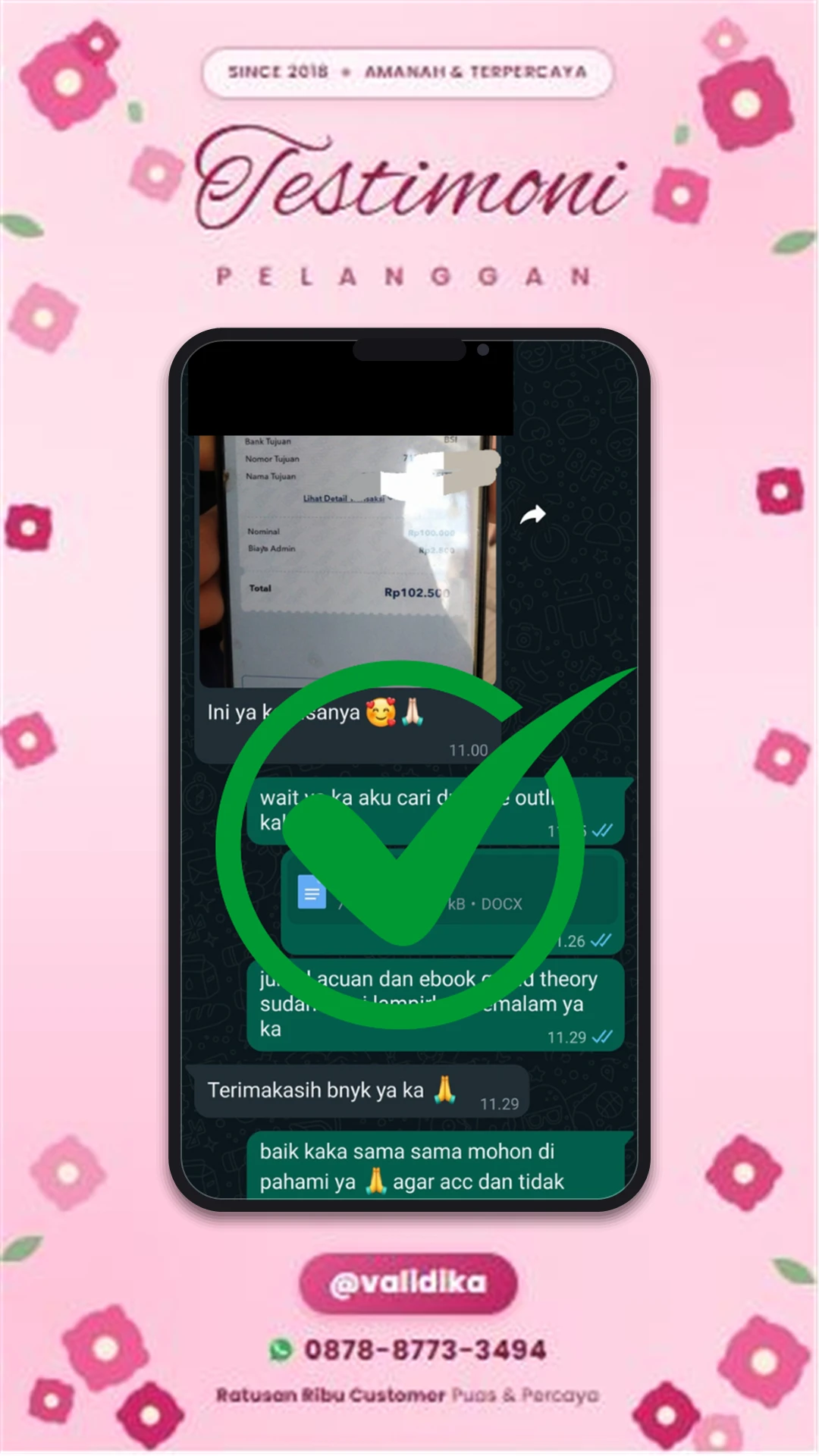 Bukti testimoni pelanggan