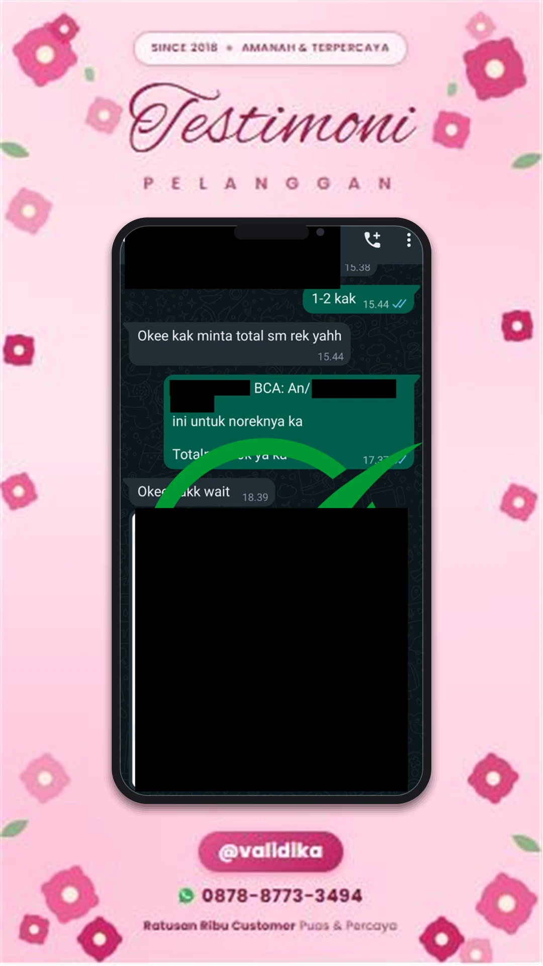 Bukti testimoni pelanggan