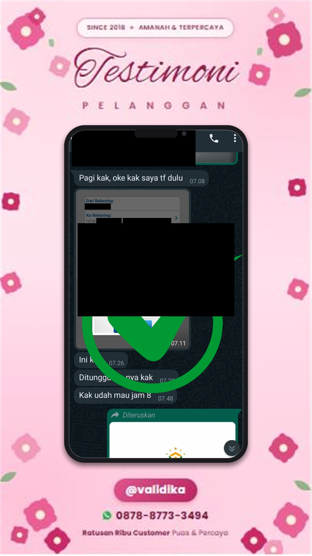 Bukti testimoni pelanggan