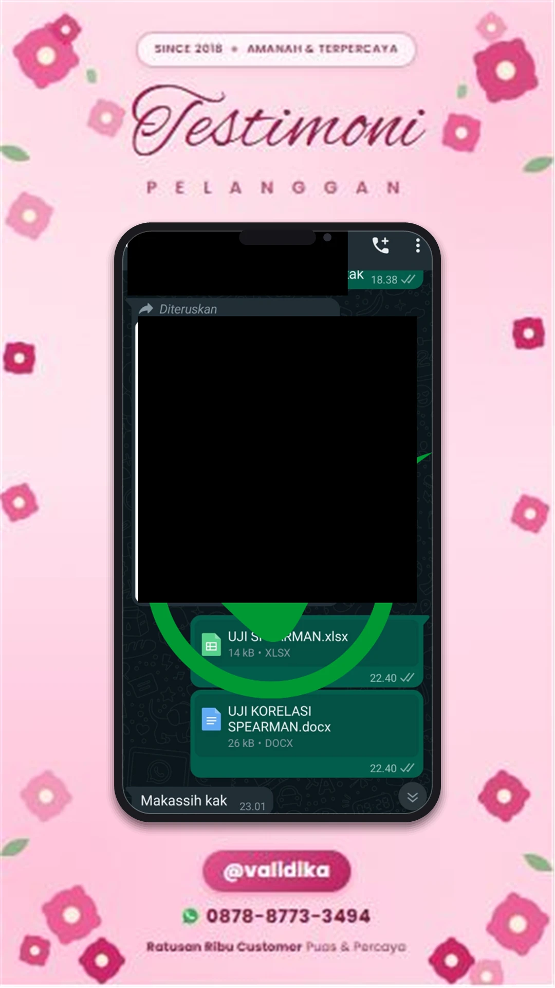 Bukti testimoni pelanggan