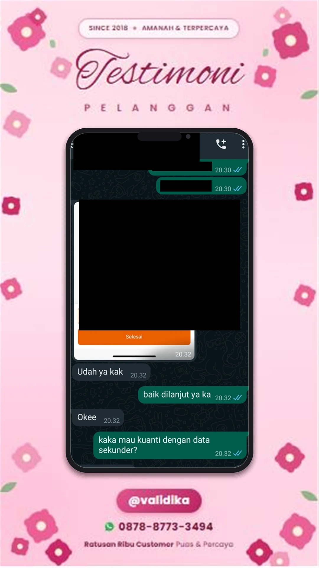 Bukti testimoni pelanggan