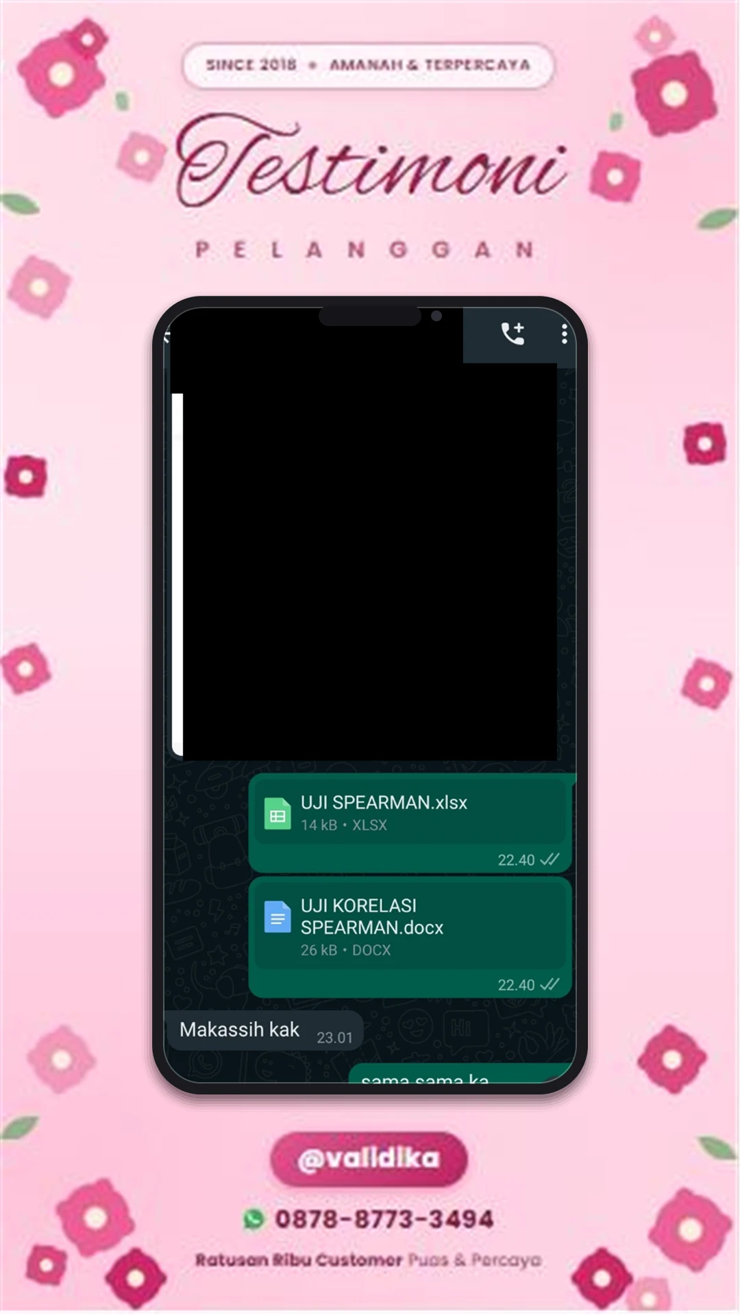 Bukti testimoni pelanggan