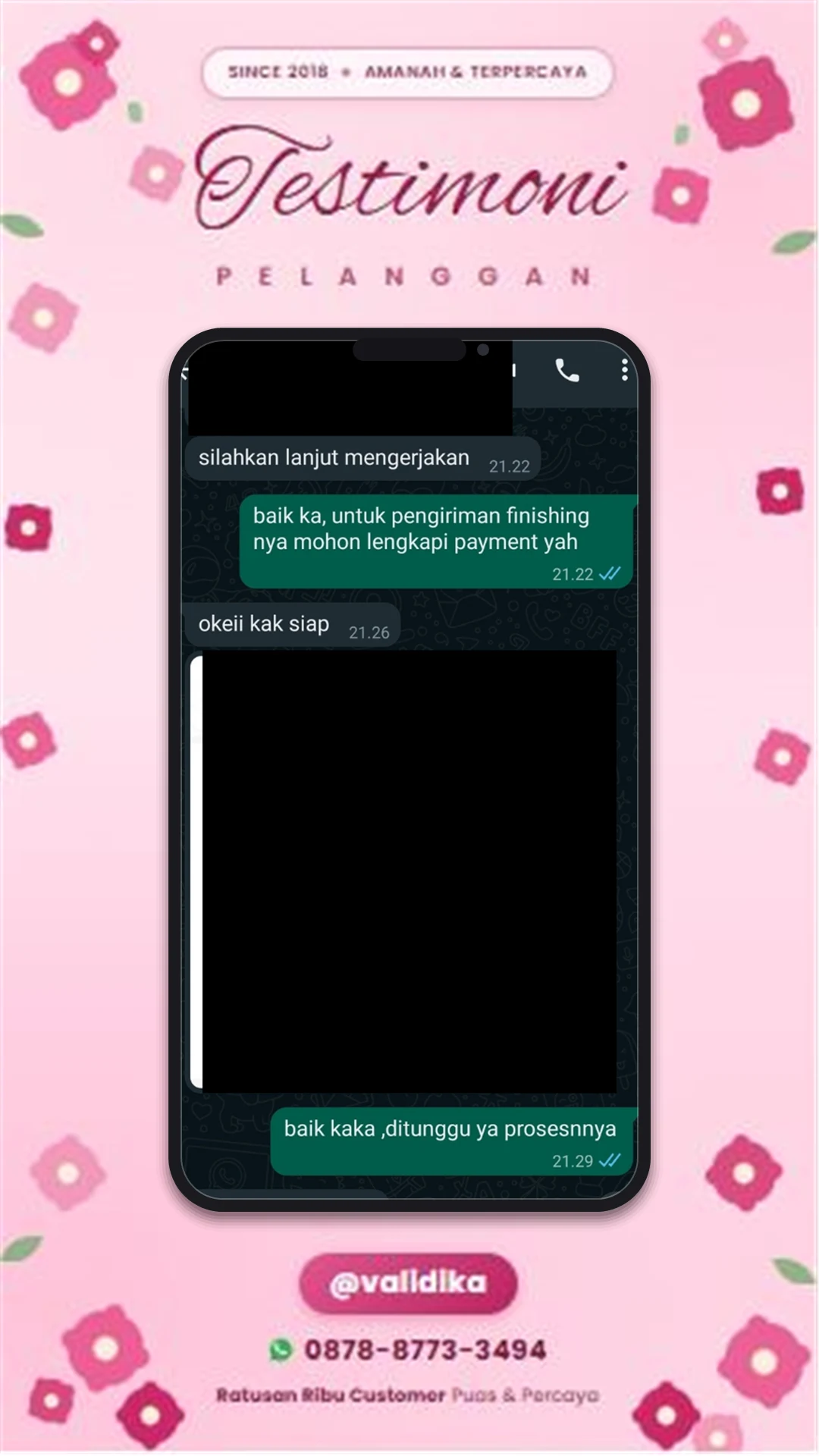 Bukti testimoni pelanggan