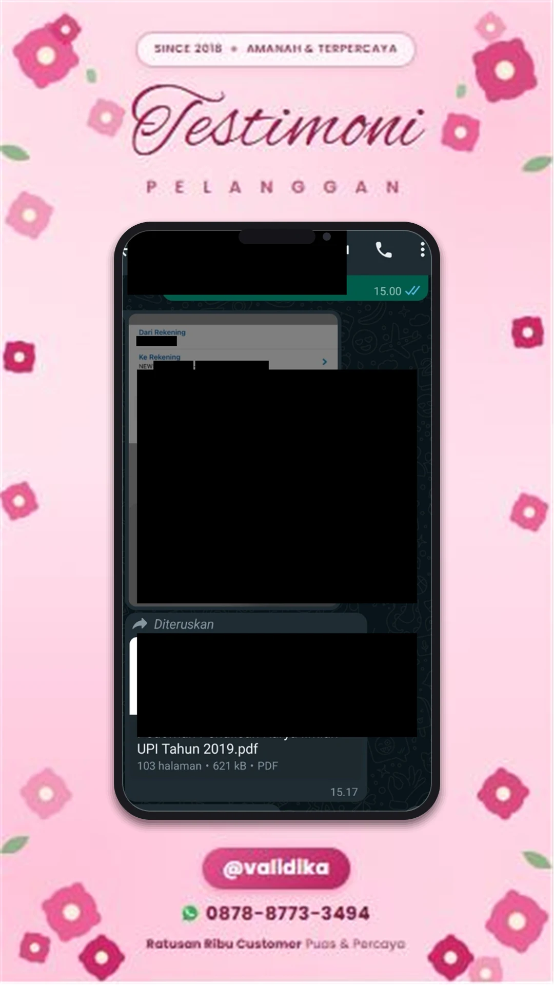 Bukti testimoni pelanggan