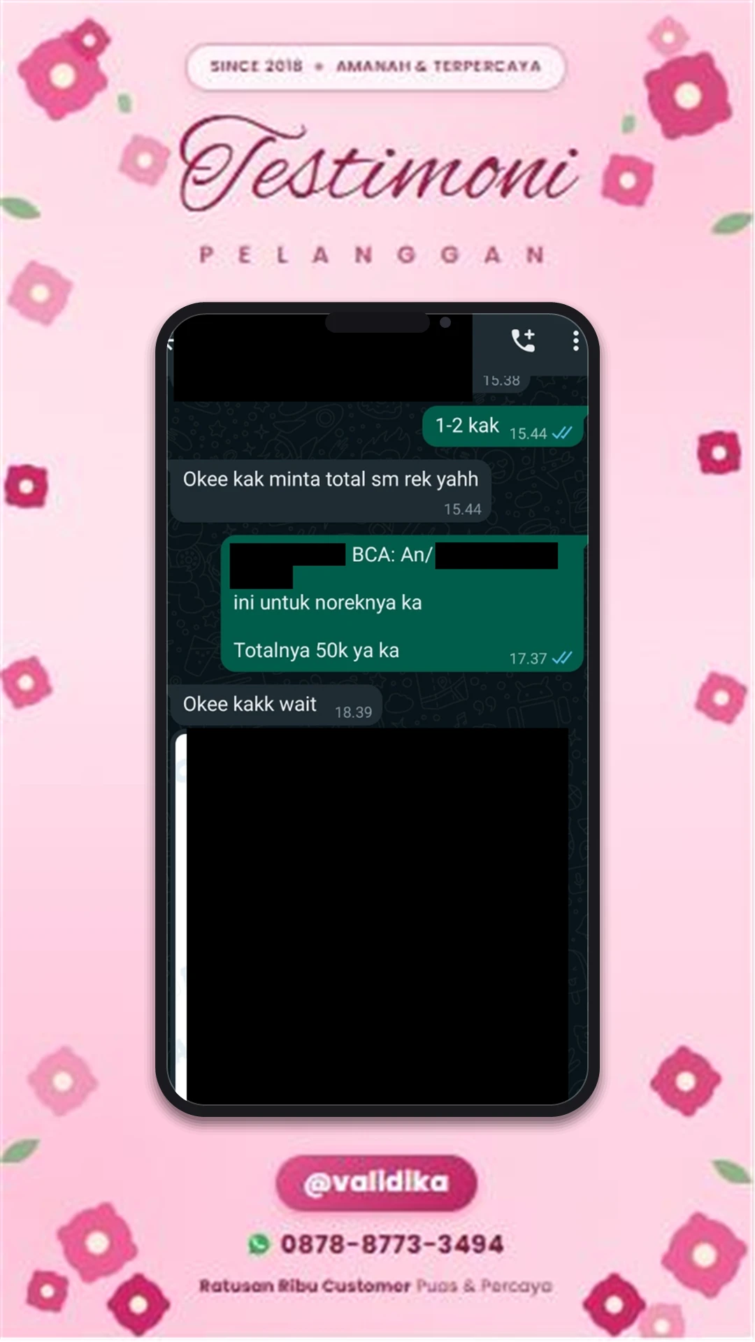 Bukti testimoni pelanggan