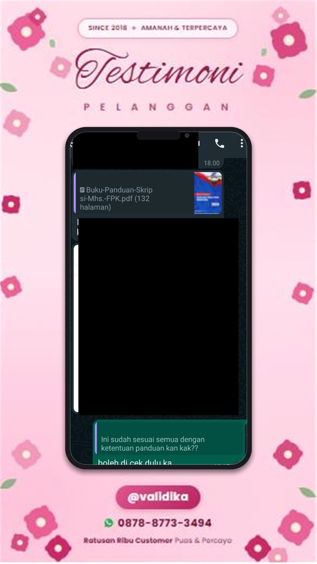 Bukti testimoni pelanggan
