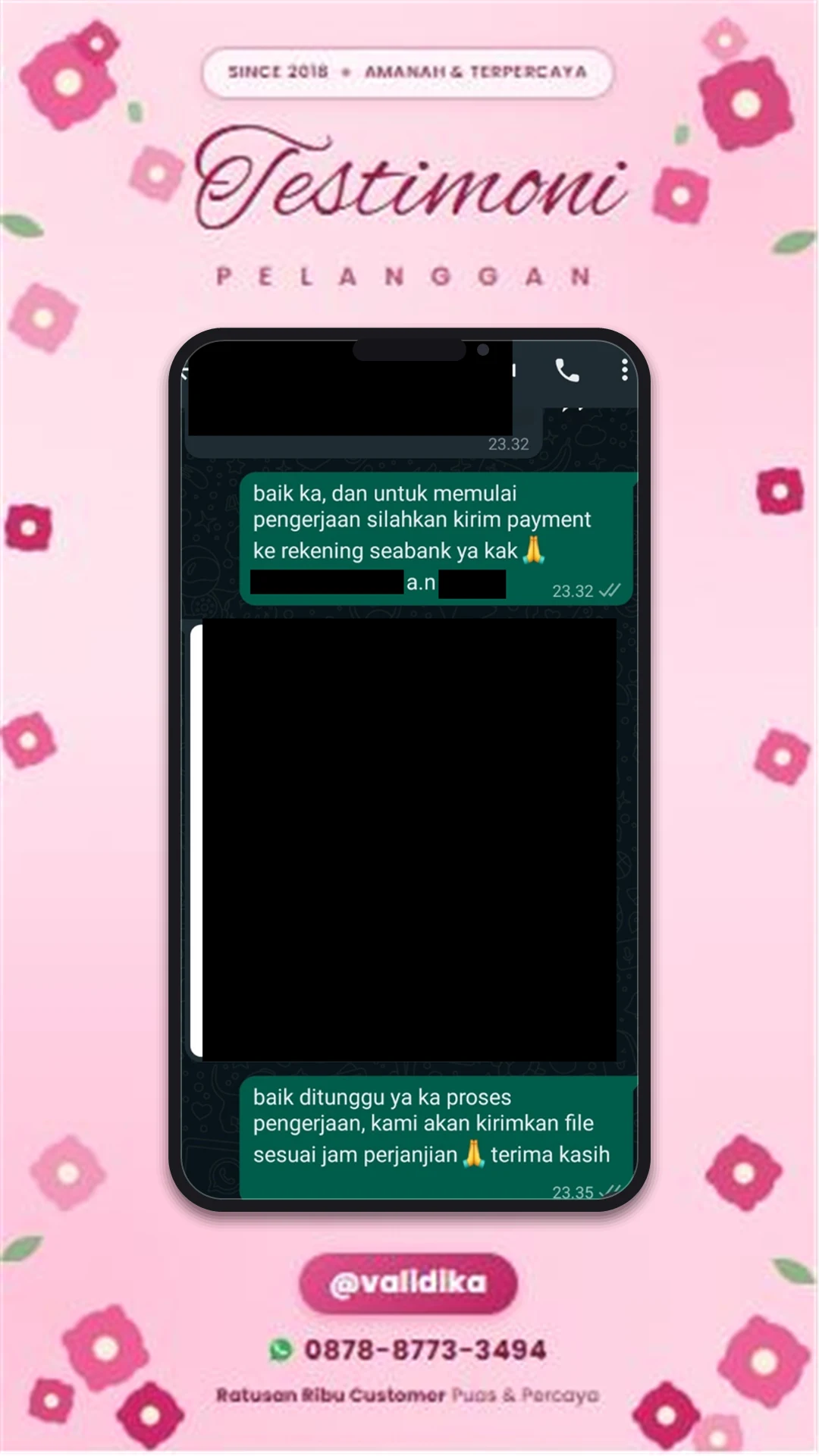 Bukti testimoni pelanggan