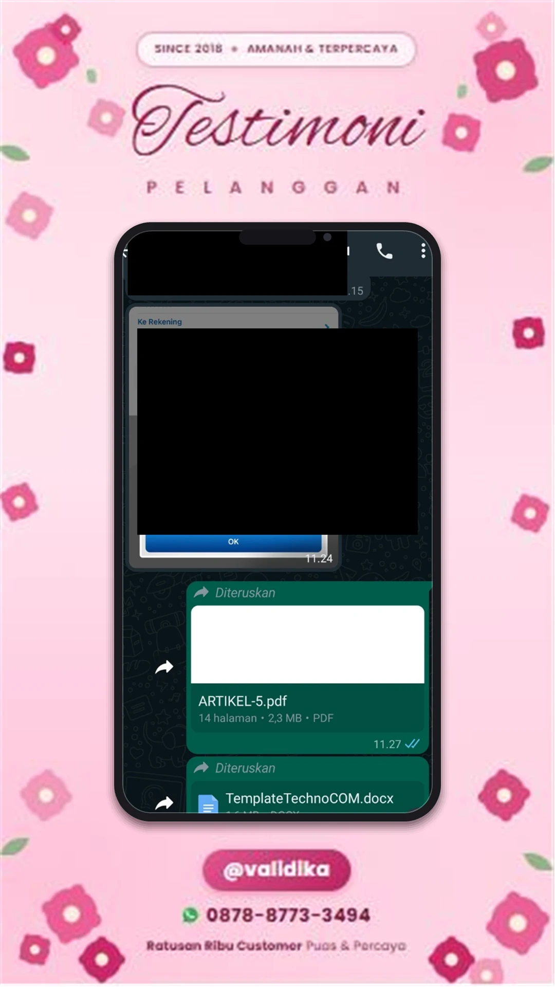 Bukti testimoni pelanggan