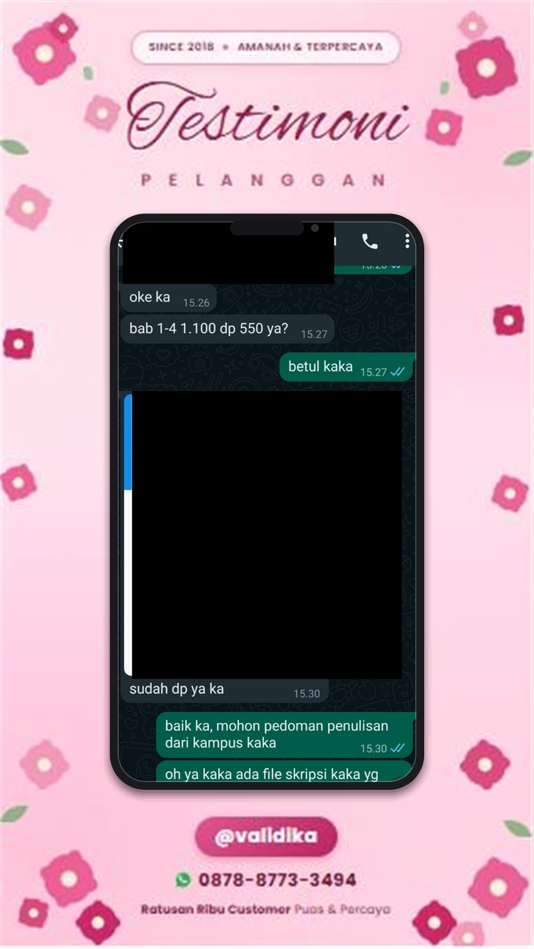 Bukti testimoni pelanggan