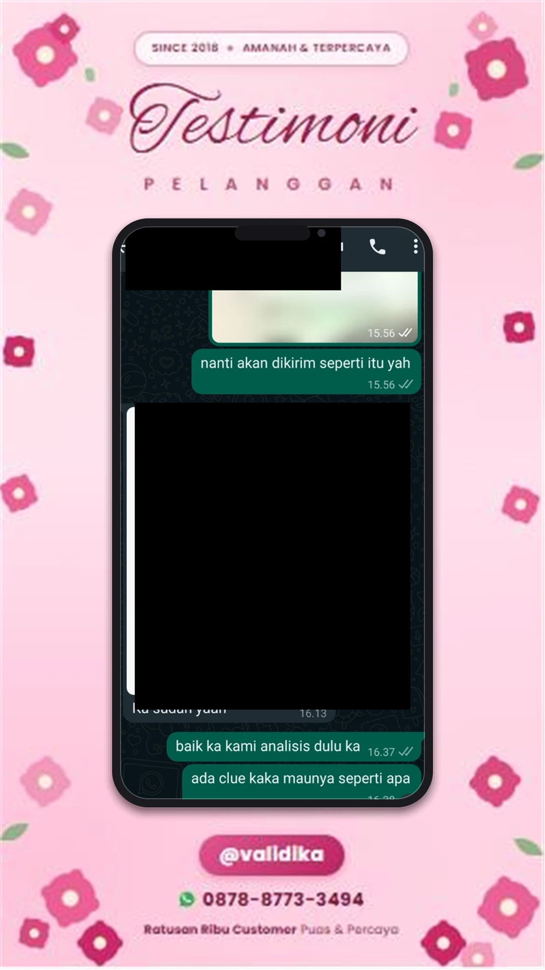 Bukti testimoni pelanggan