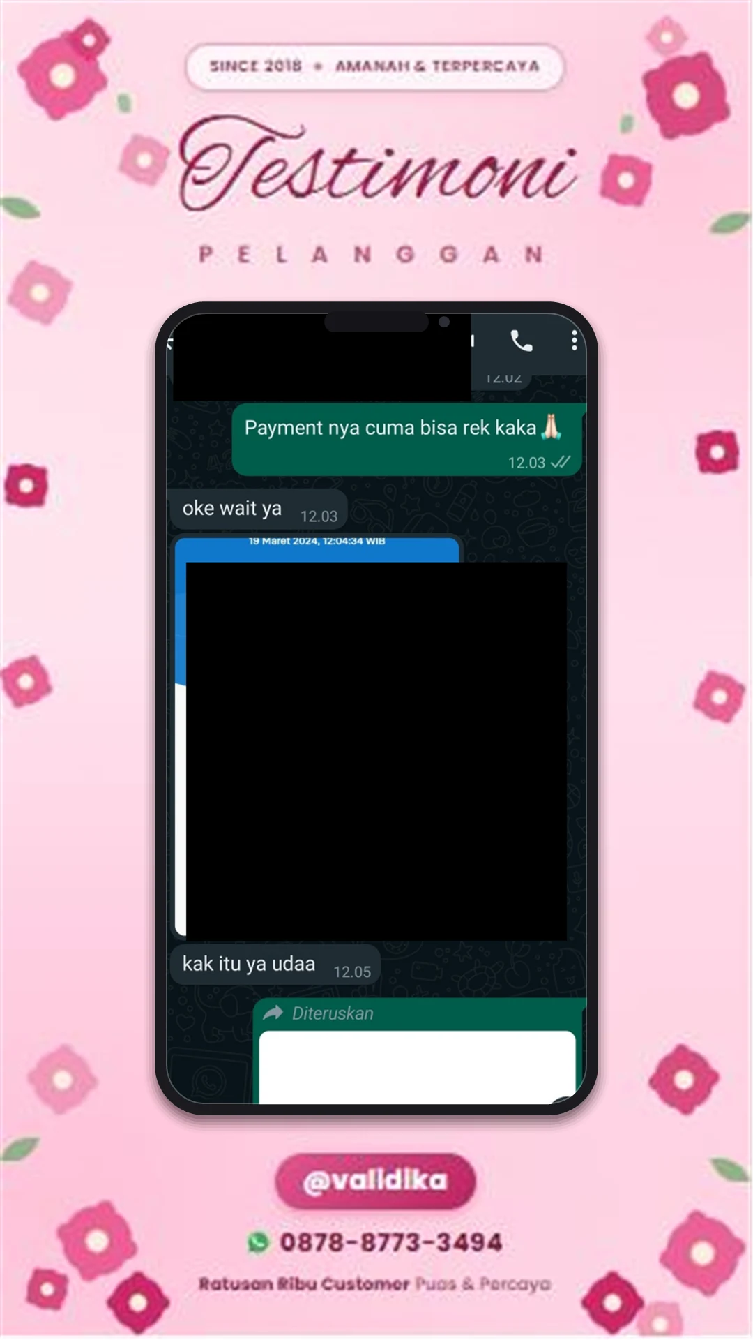 Bukti testimoni pelanggan