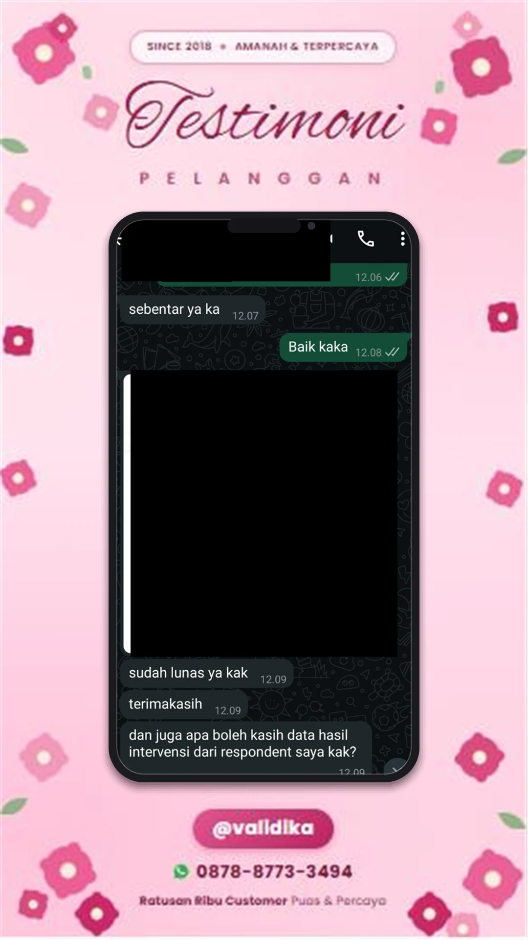 Bukti testimoni pelanggan