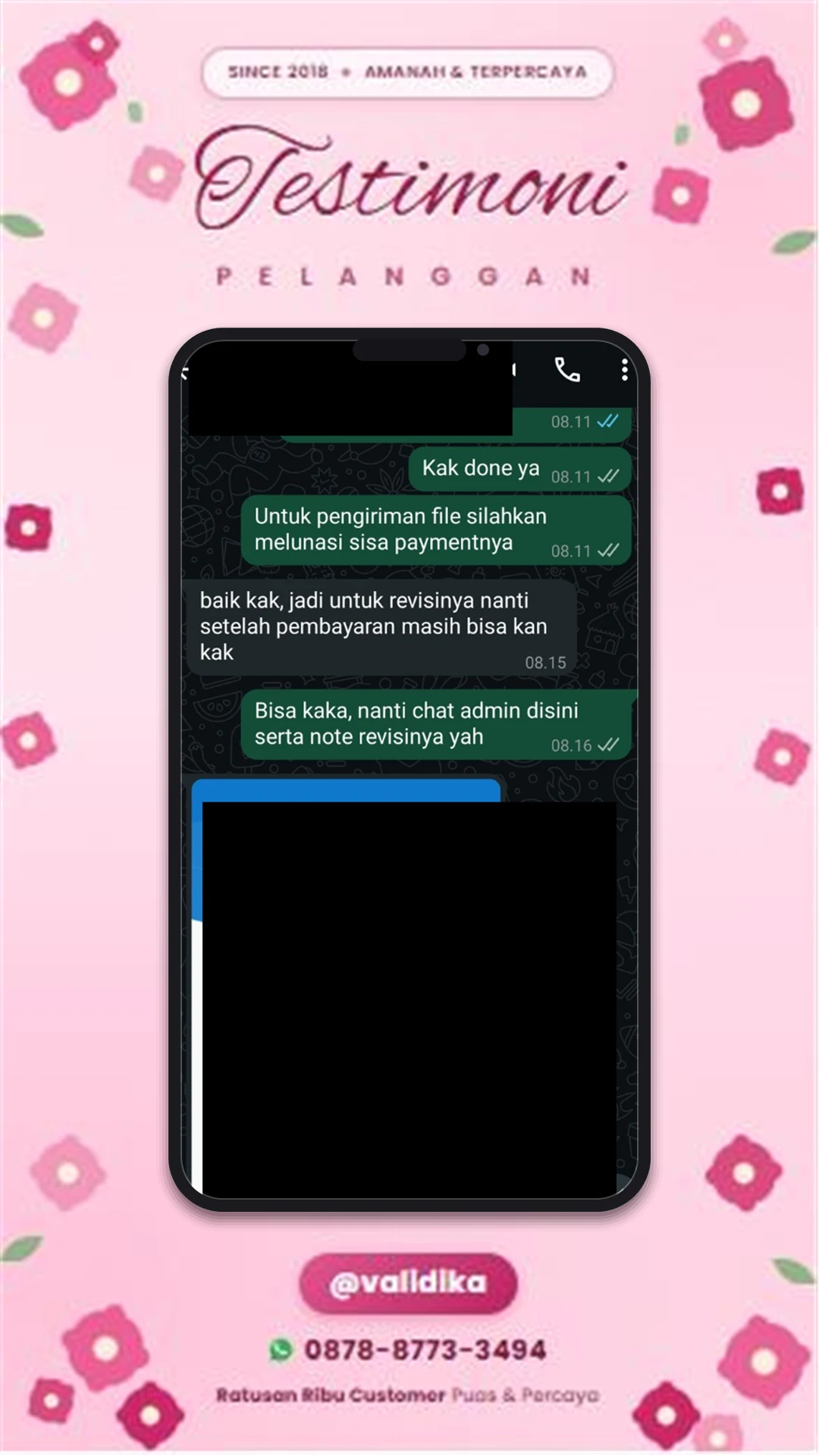 Bukti testimoni pelanggan