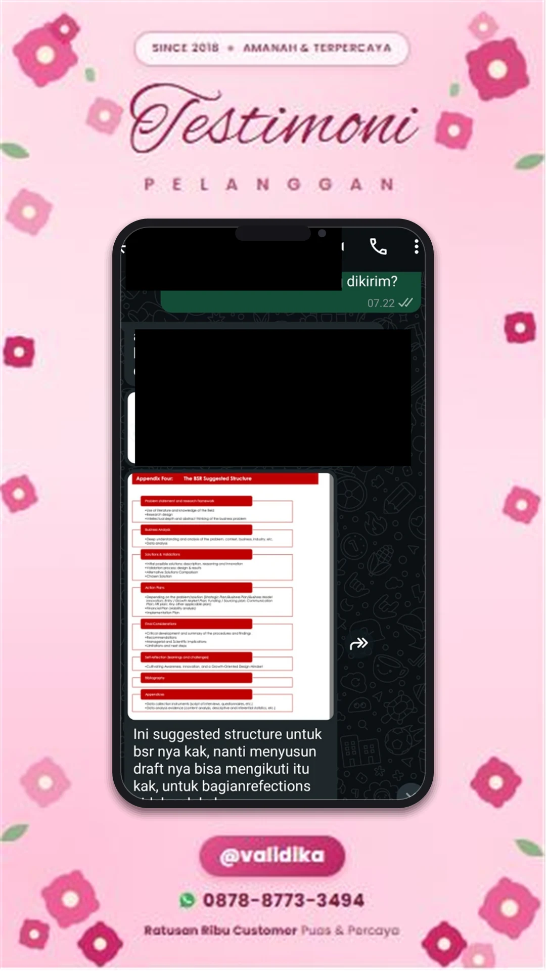 Bukti testimoni pelanggan