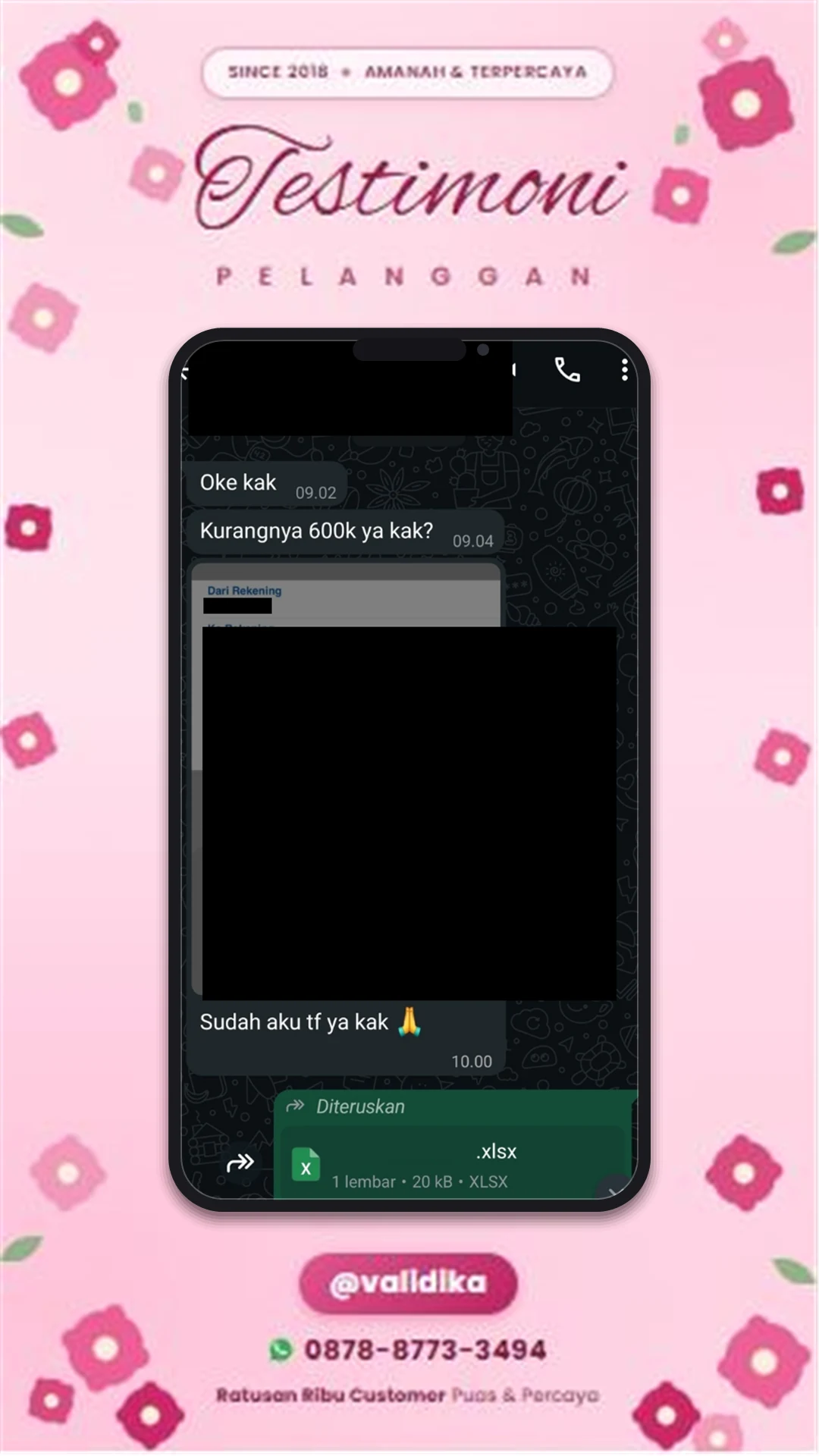 Bukti testimoni pelanggan