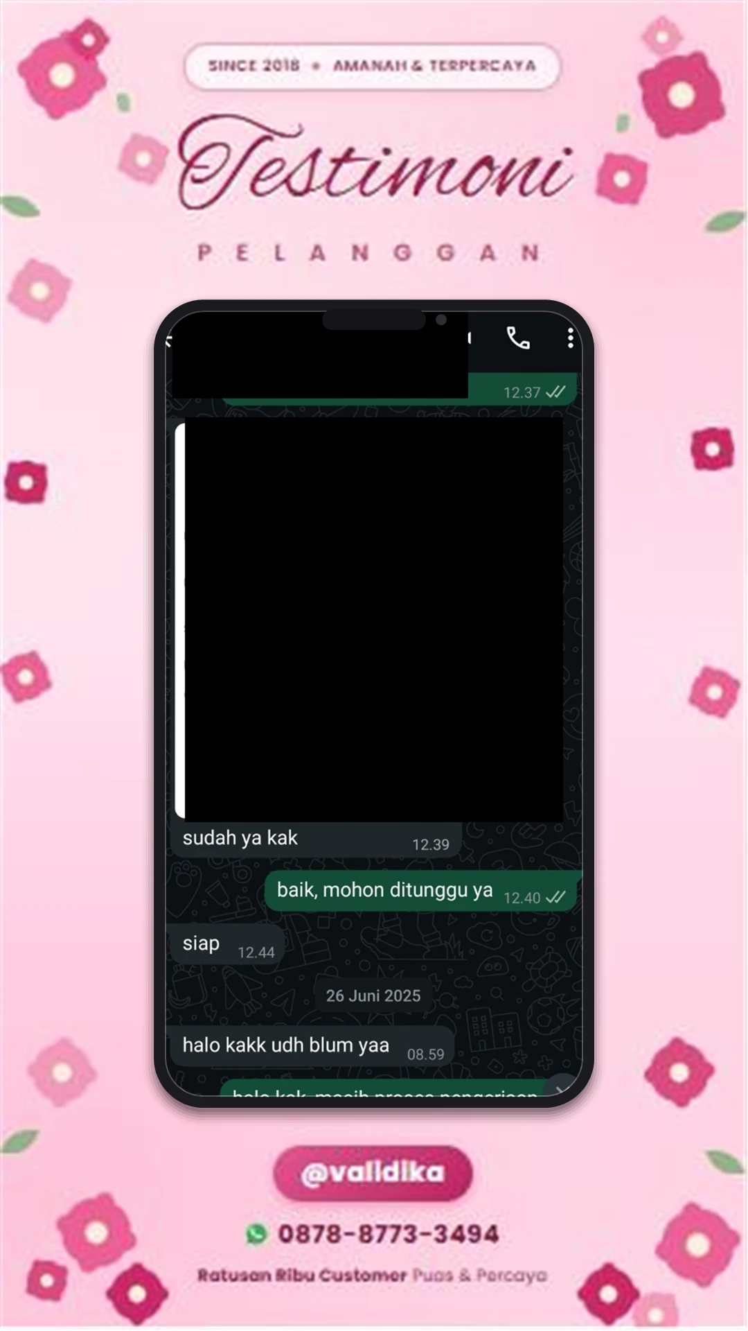 Bukti testimoni pelanggan