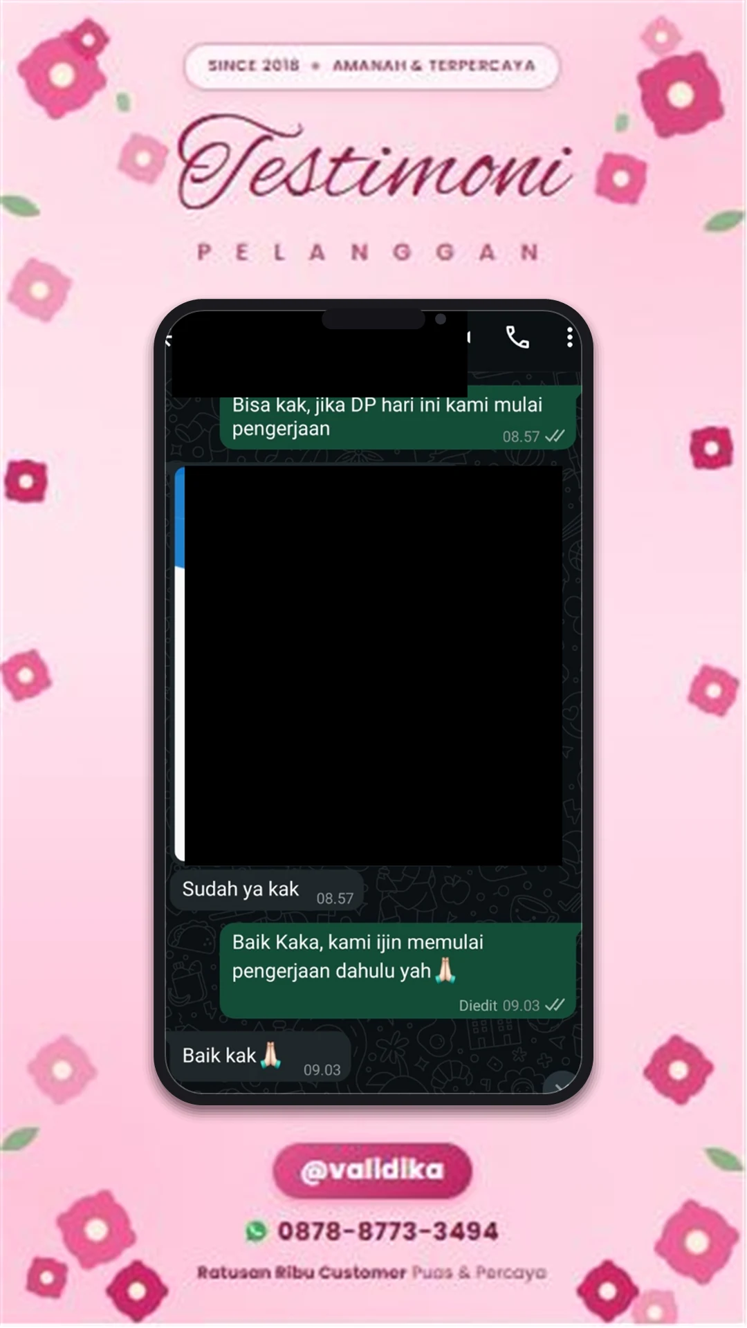 Bukti testimoni pelanggan