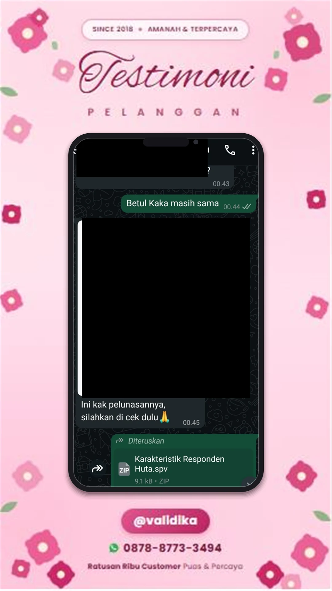 Bukti testimoni pelanggan