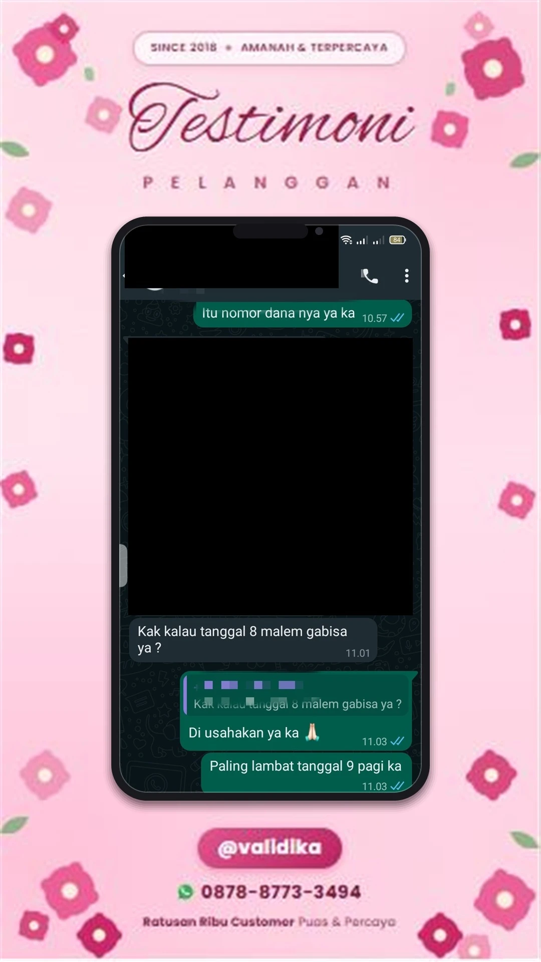 Bukti testimoni pelanggan