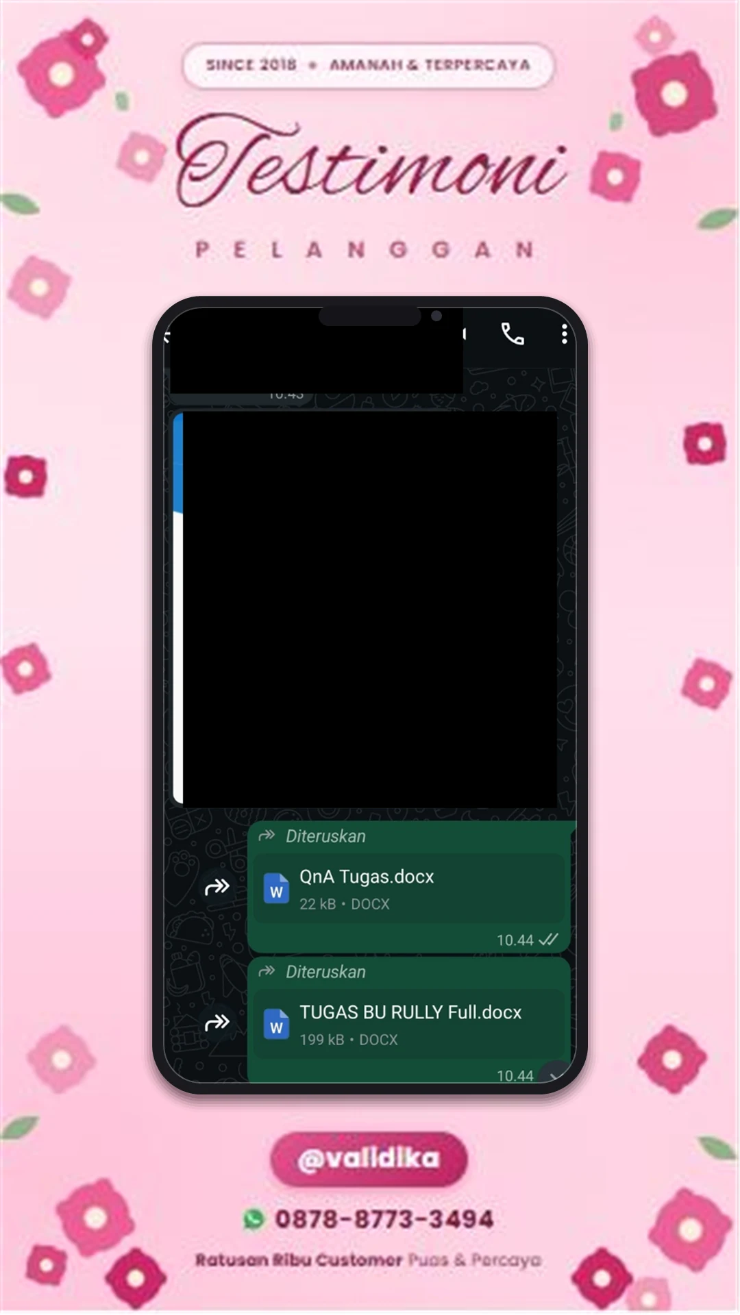 Bukti testimoni pelanggan