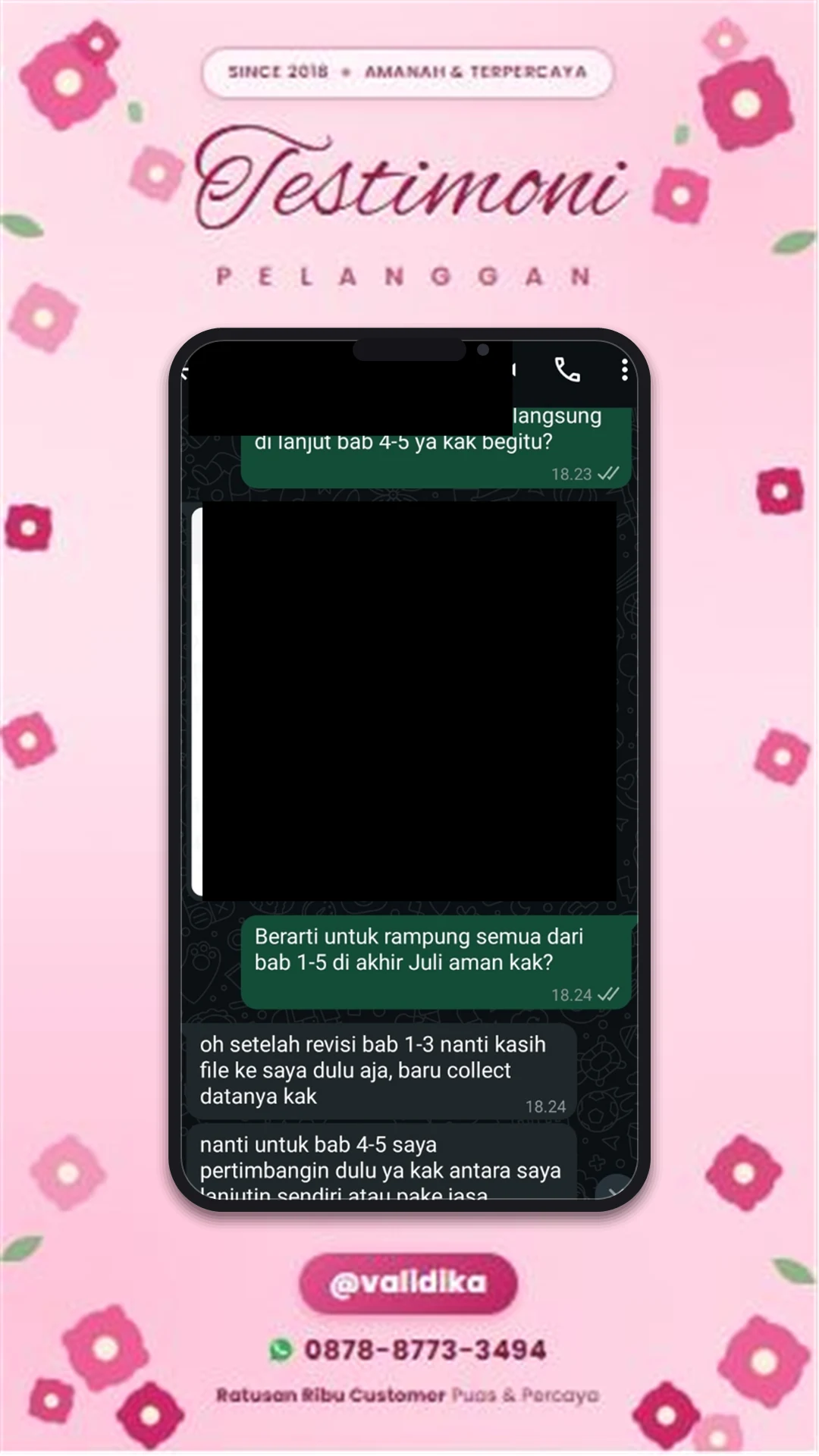 Bukti testimoni pelanggan