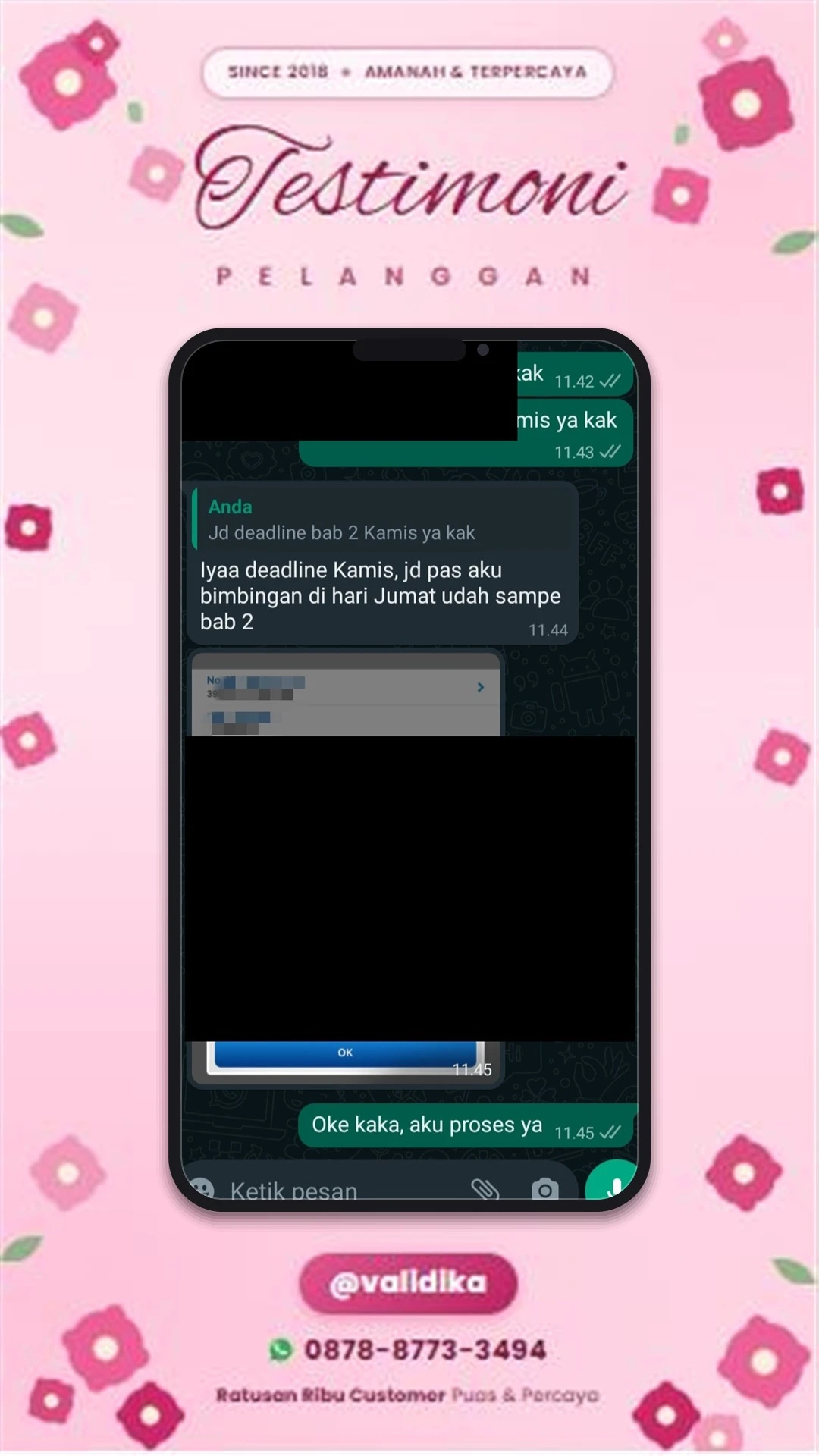 Bukti testimoni pelanggan