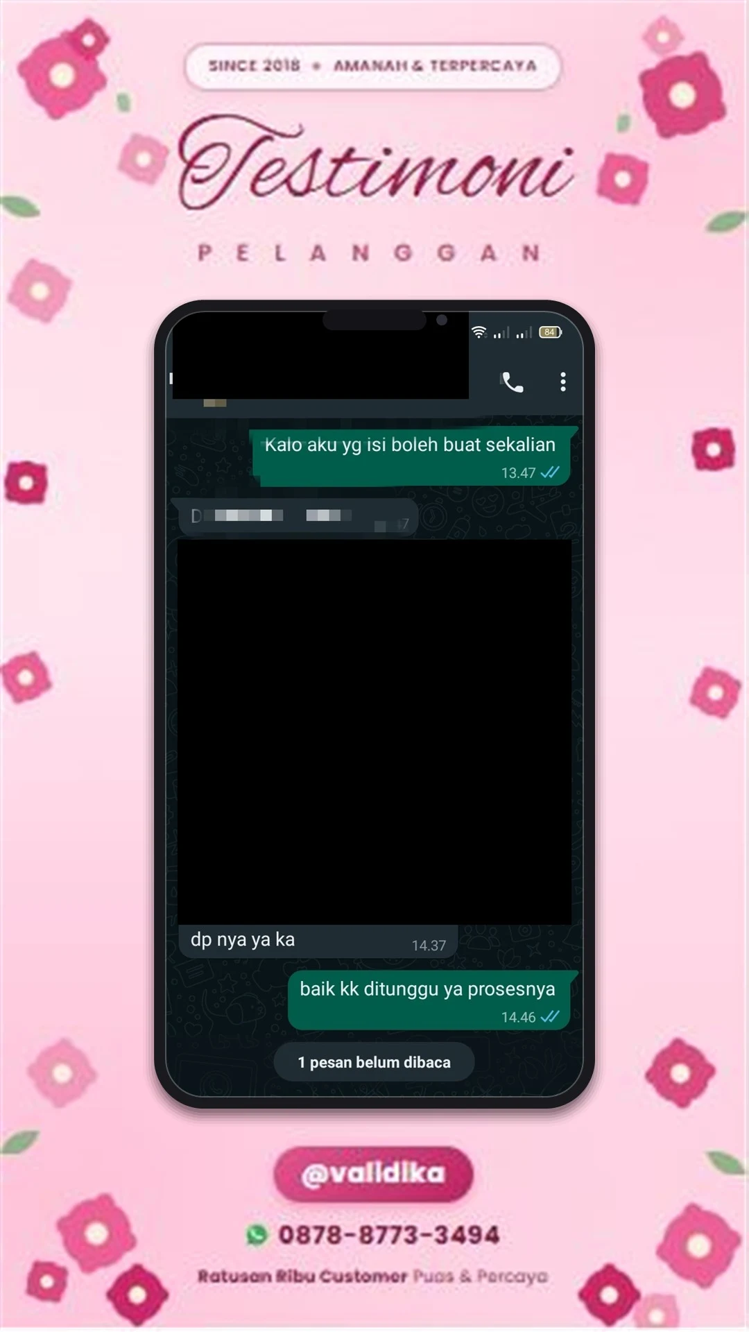 Bukti testimoni pelanggan