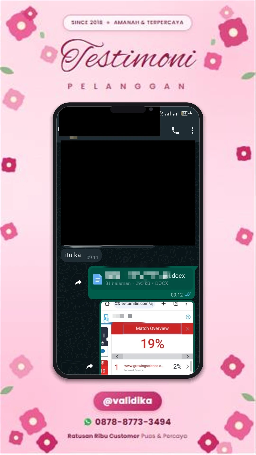 Bukti testimoni pelanggan