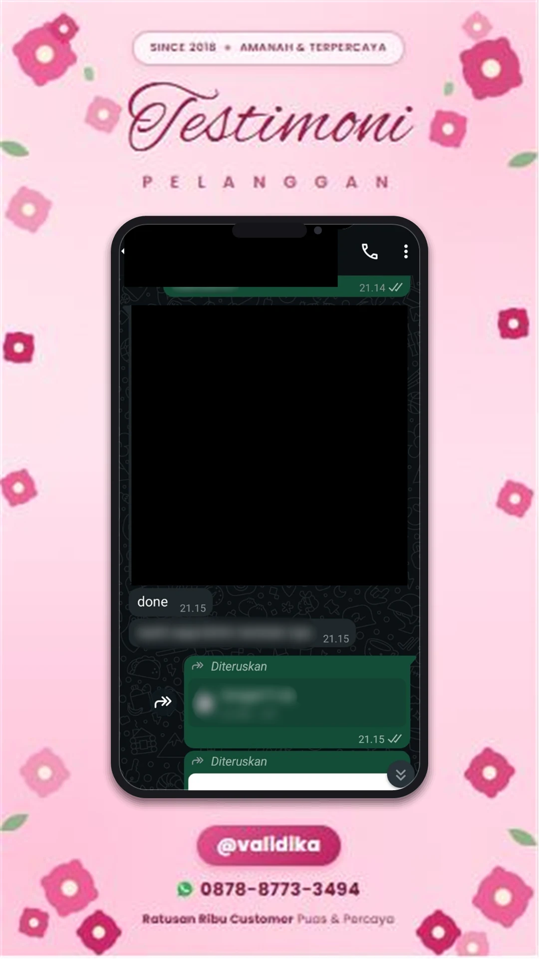 Bukti testimoni pelanggan
