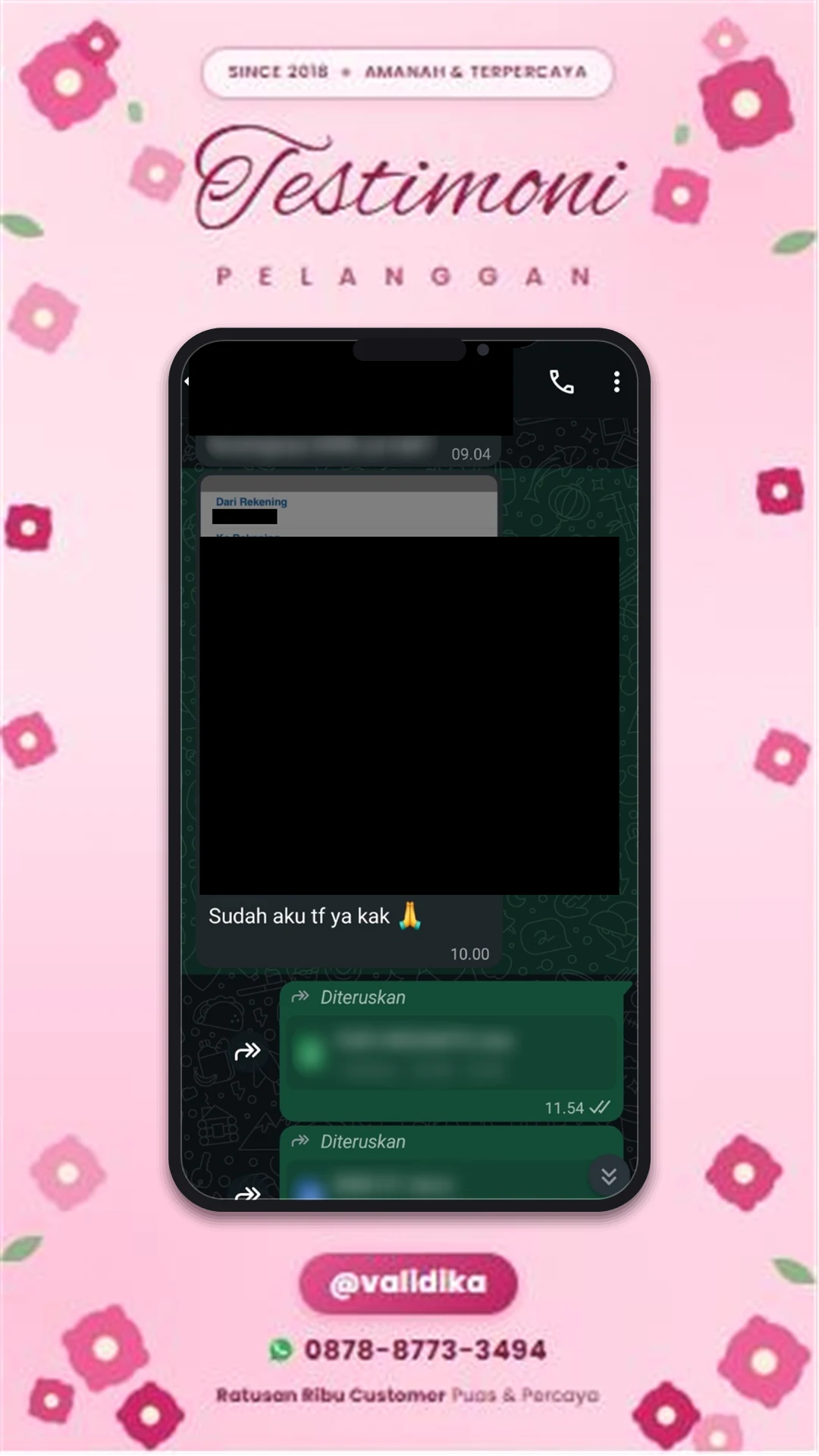 Bukti testimoni pelanggan