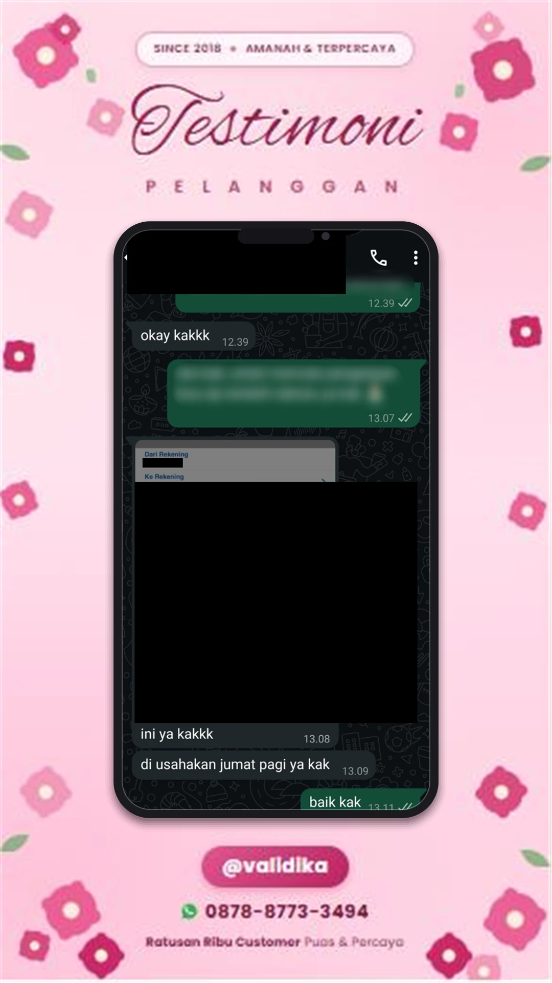 Bukti testimoni pelanggan