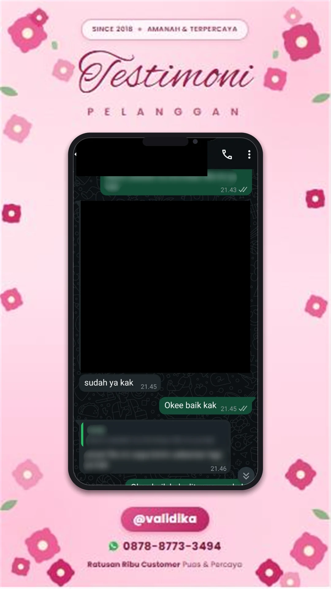 Bukti testimoni pelanggan