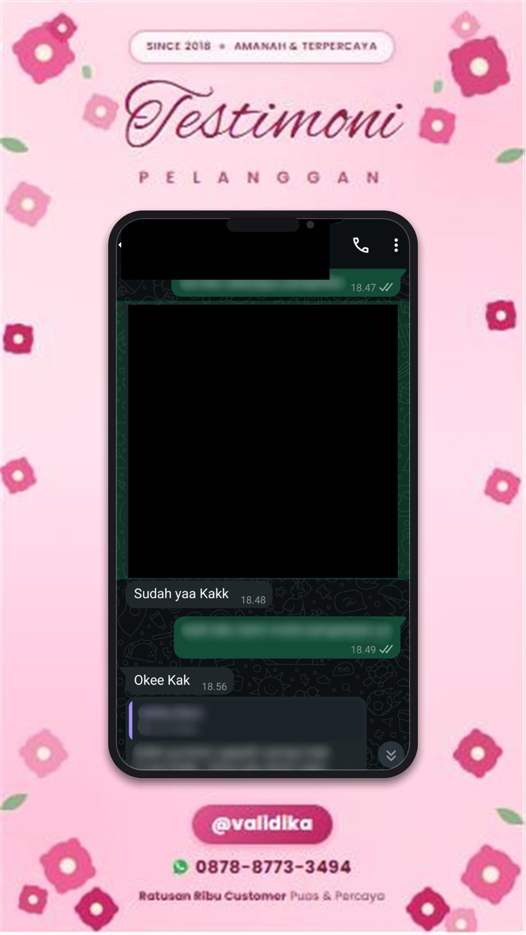 Bukti testimoni pelanggan