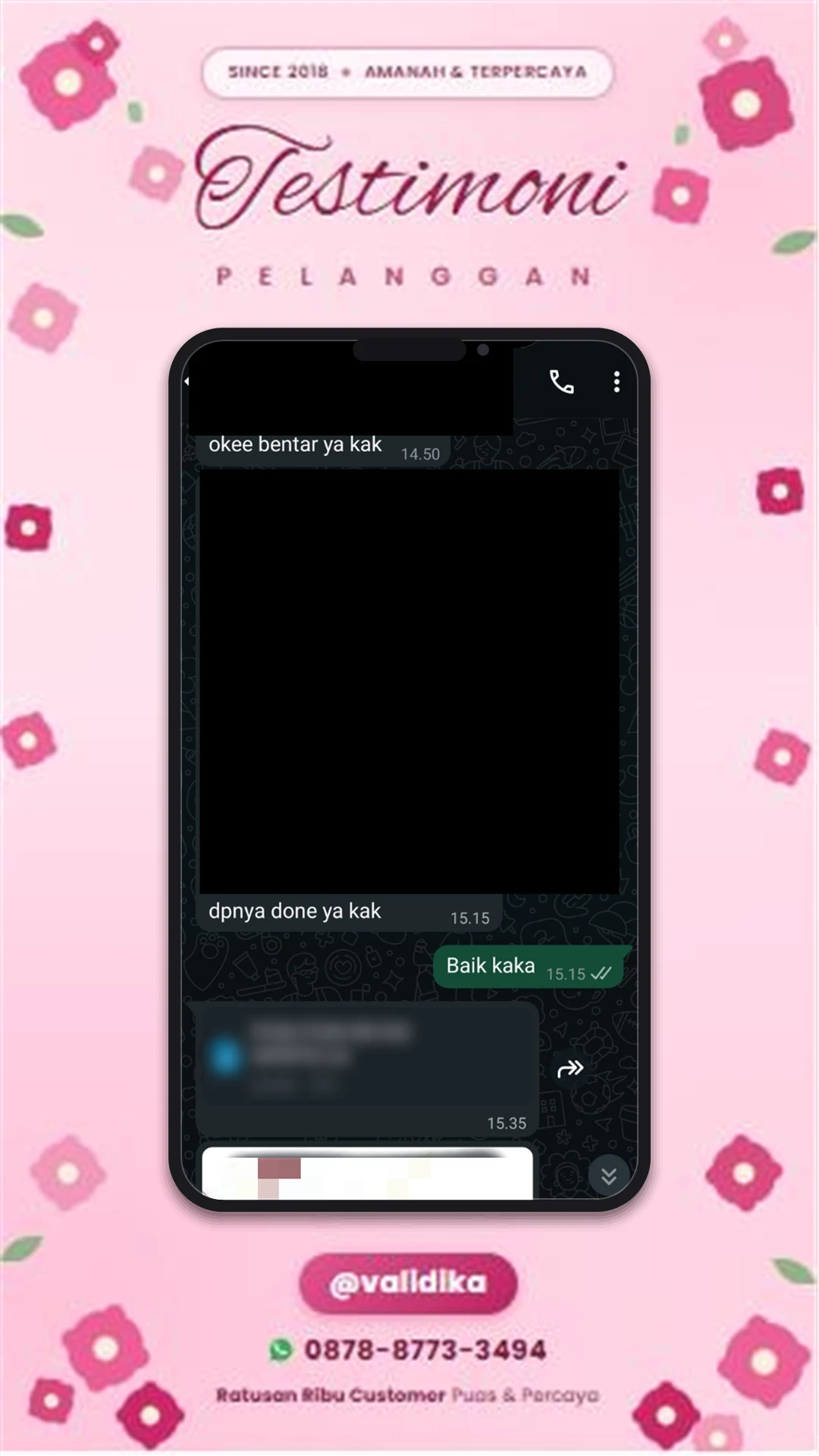 Bukti testimoni pelanggan