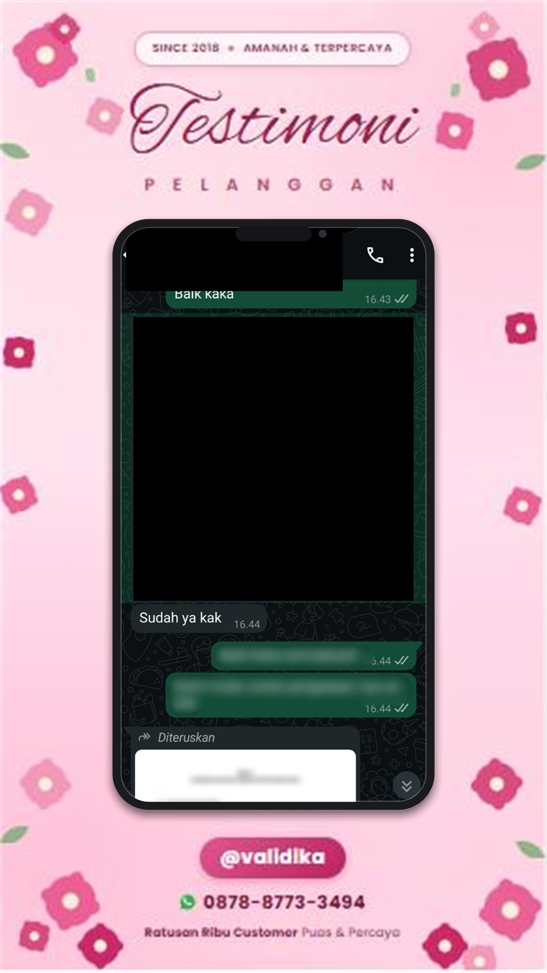 Bukti testimoni pelanggan