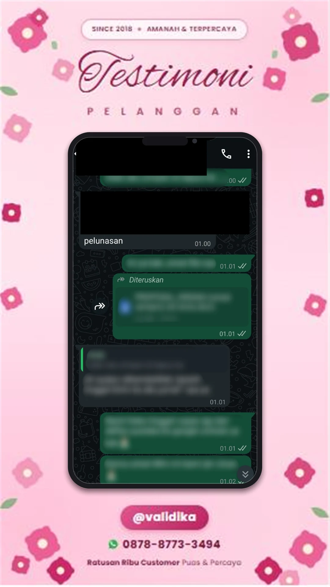 Bukti testimoni pelanggan