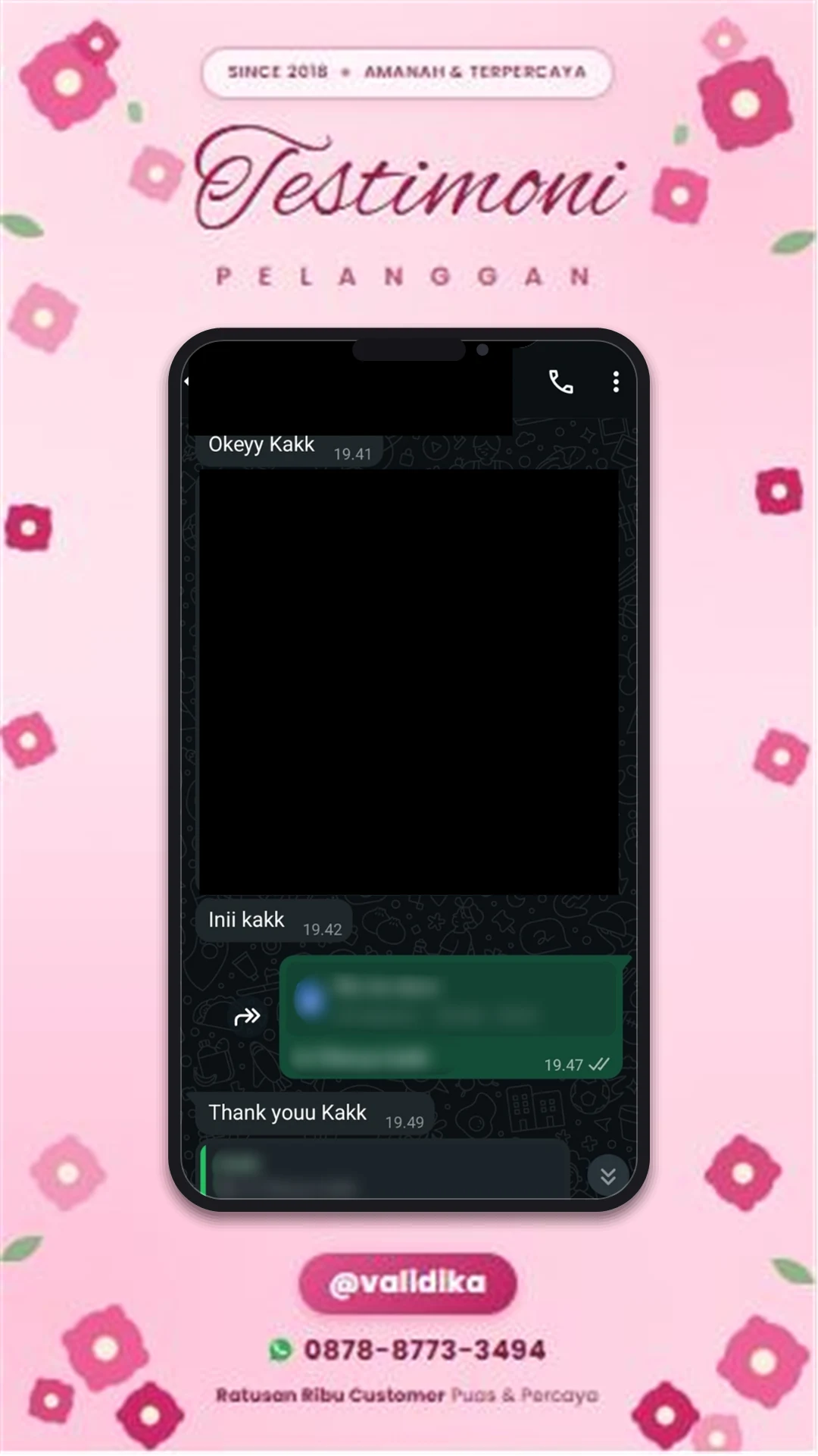 Bukti testimoni pelanggan