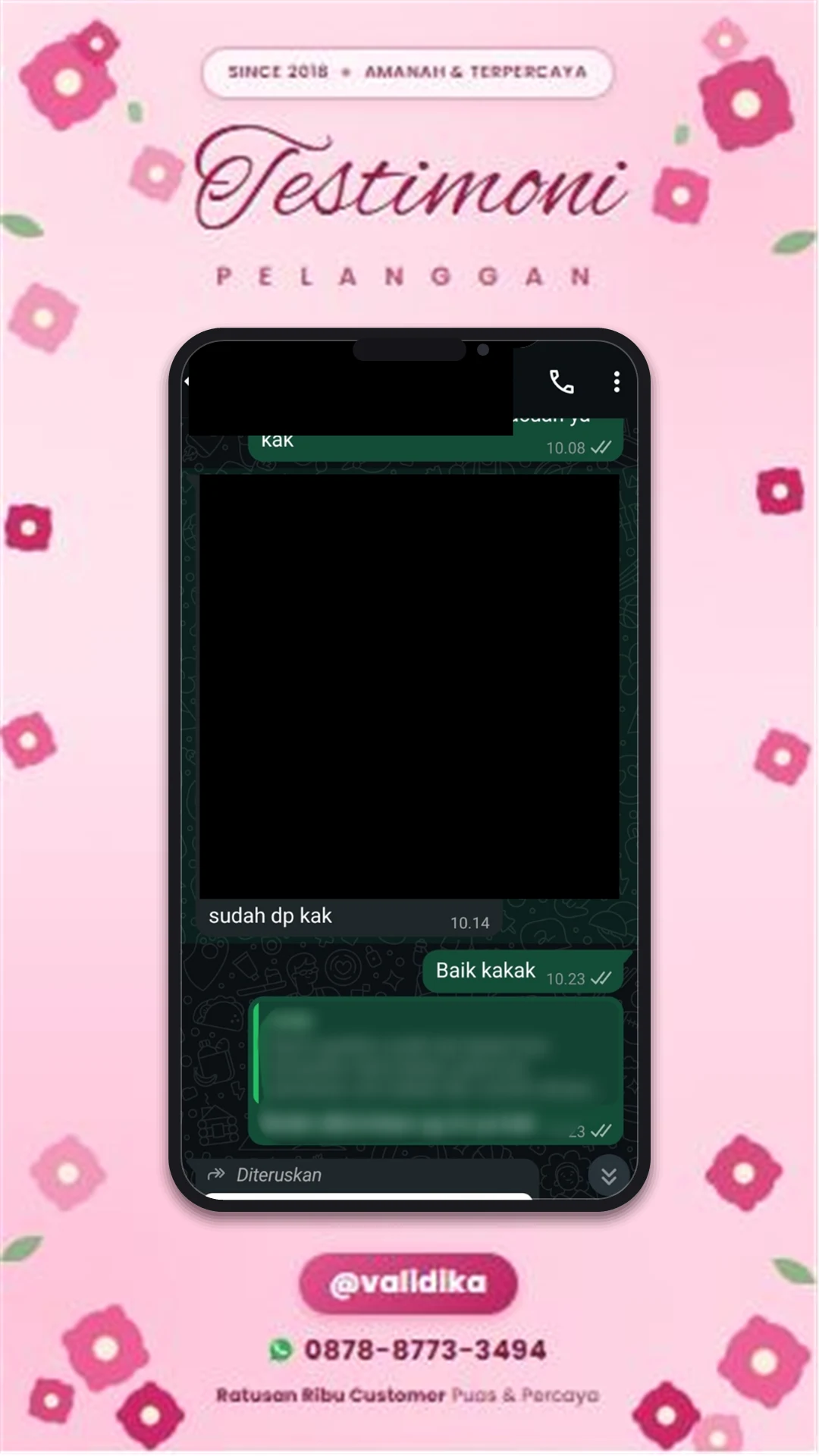 Bukti testimoni pelanggan