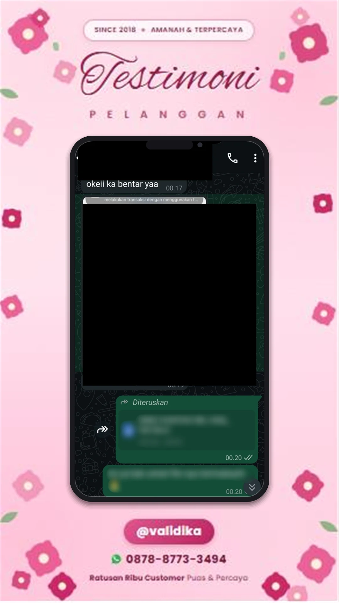 Bukti testimoni pelanggan