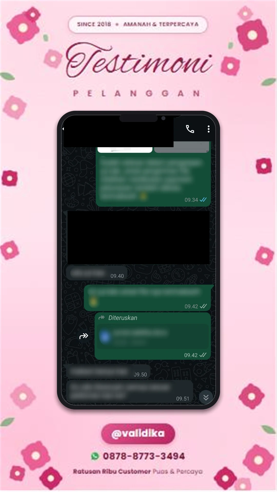 Bukti testimoni pelanggan