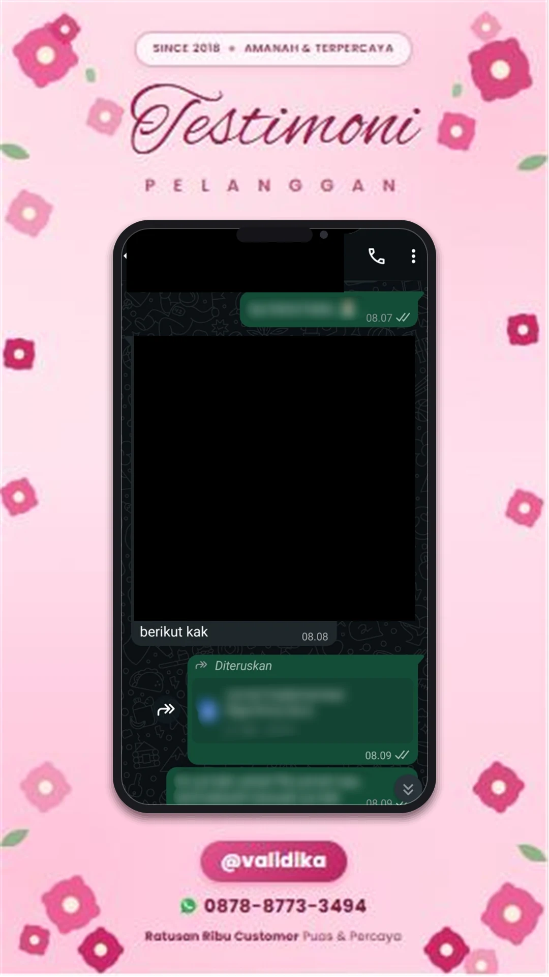 Bukti testimoni pelanggan
