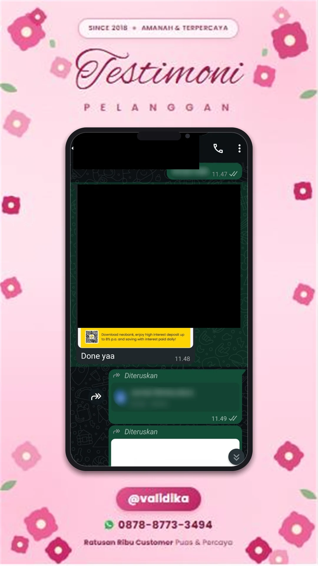 Bukti testimoni pelanggan