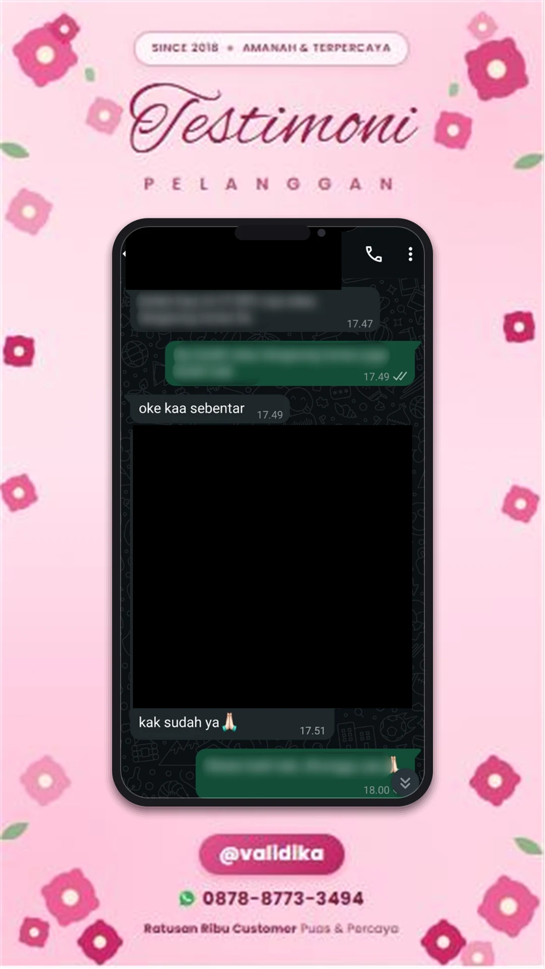 Bukti testimoni pelanggan
