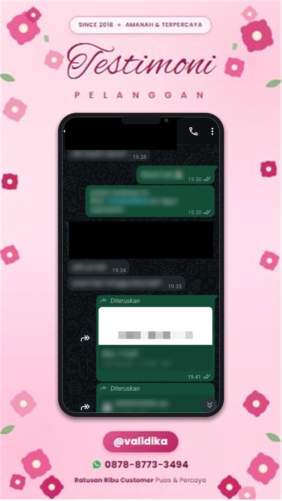 Bukti testimoni pelanggan